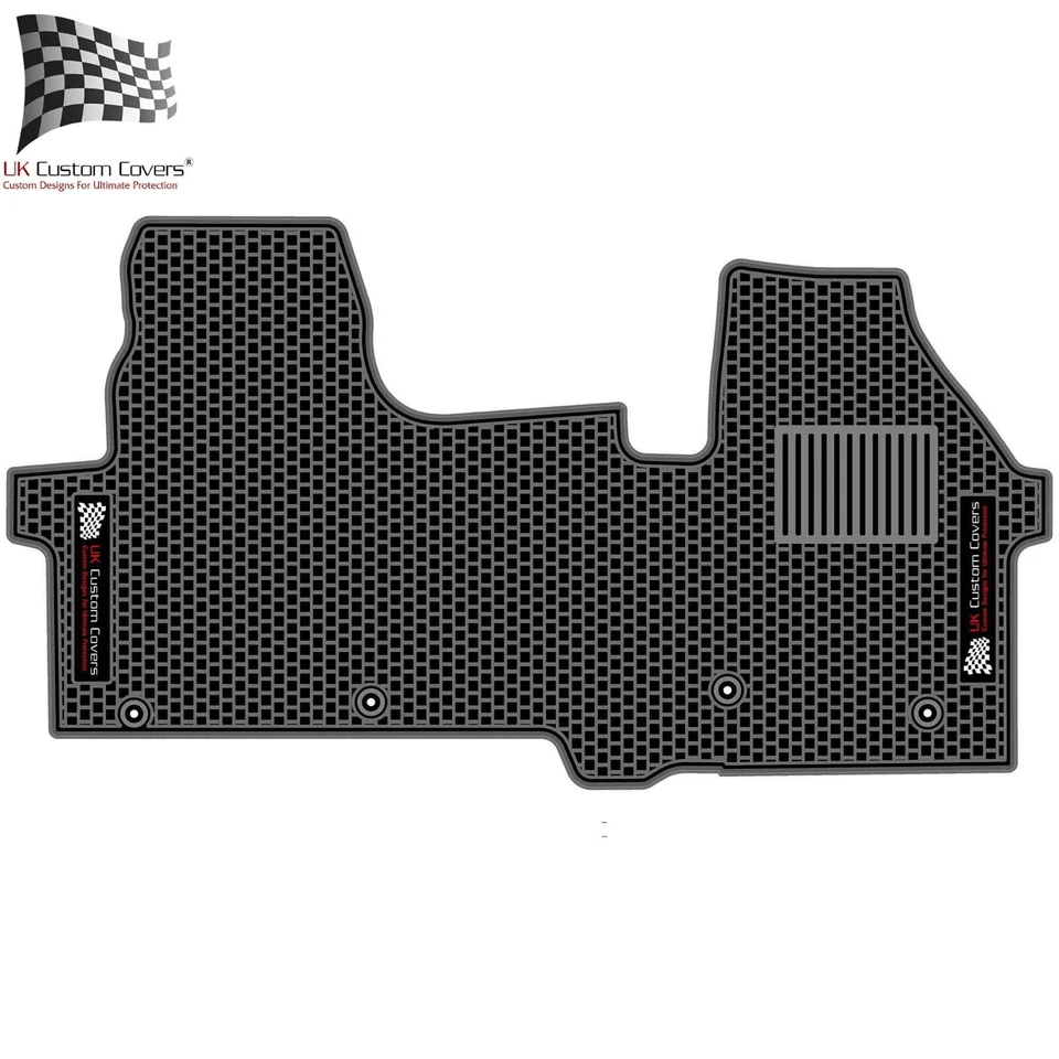 FORD TRANSIT CUSTOM FRONT FLOOR MATS RUBBER HEAVY DUTY (2025 ON) BLACK 1265 - Image 1 of 1