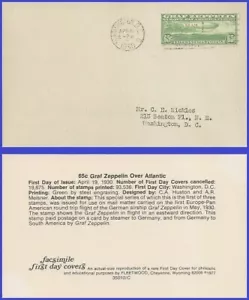 USA5 #C13 ADDR FACSIMILE FDC Graf Zeppelin - Picture 1 of 1