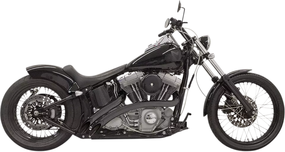 Bassani Black Radial Sweeper 2:2 Exhaust w/ Heat Shields Harley Softail & Dyna - Image 1 of 1