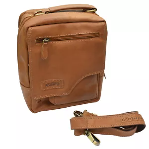 Natural Leather Shoulder Crossbody Unisex Buffalo Leather Bag - Picture 1 of 5
