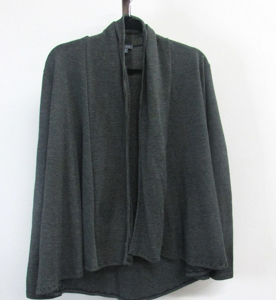 Lilla P. Women Black Tan Striped Knit Cardigan Size XL - Image 1 of 2