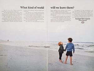 1970 Esso Standard Oil Company New Jersey Long Sandy Beach 2-seitige Druckanzeige - Bild 1 von 1
