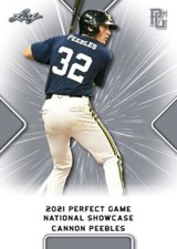 "MINT" CANNON PEEBLES 2021 LEAF PERFECT GAME ALL-AMERICAN ROOKIE CARD #142