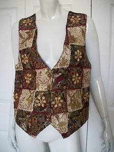 WMNS M VEST PATCHES W/ WOOD BEADS by JANE ASHLEY - Picture 1 of 2