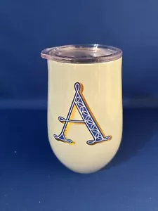 Taza de vaso de acero inoxidable verde claro casa de ópalo con letra A 11,8 oz - Imagen 1 de 5