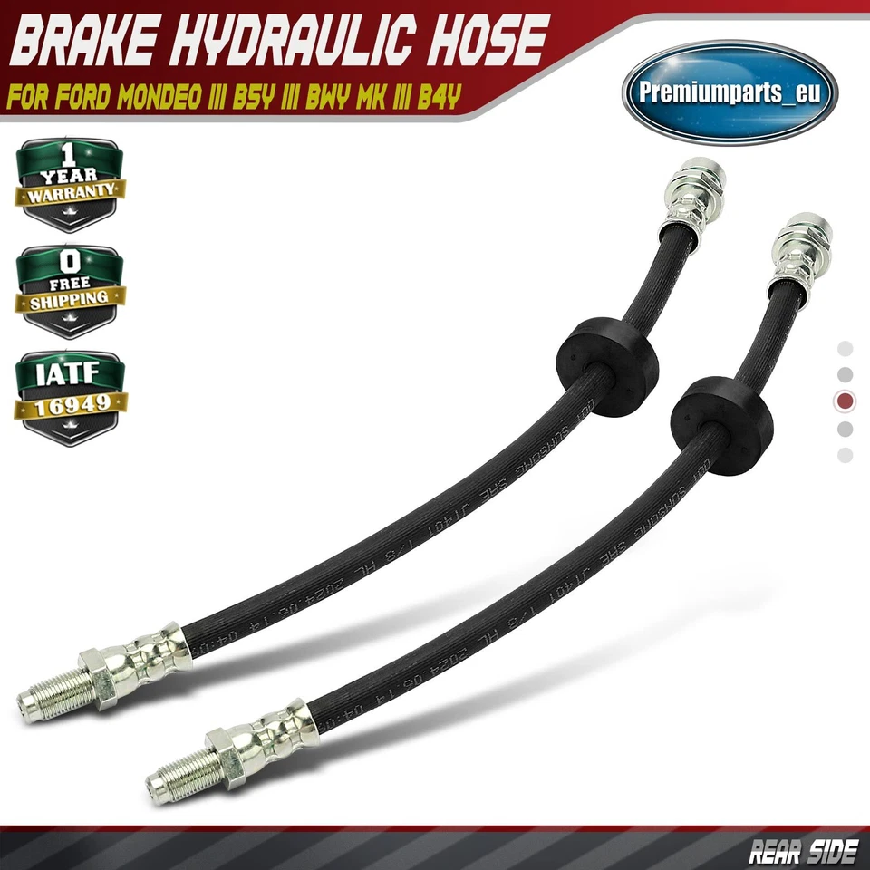 2x Brake Hose Rear for Ford Mondeo III B5Y III BWY Mk III B4Y 2000-2007 1121635 - Image 1 of 4