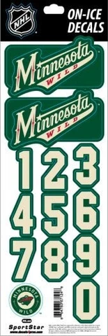 Minnesota Wild Official NHL On Ice Green Helmet Decals Cover
