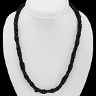 FINEST QUALITY 168.50 CTS NATURAL BLACK SPINEL FACETED BEADS NECKLACE (RS)