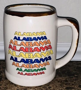 Vintage Alabama Ceramic Beer Drink Mug Cup Large 5” Tall Souvenir - Picture 1 of 3