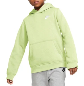 Nike Boys' Sportswear Club Cotton Hoodie in LimeIce/White, Different Sizes - Picture 1 of 4