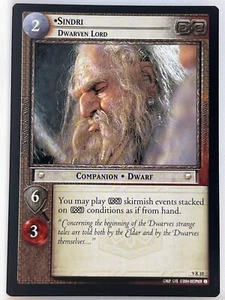 LORD OF THE RINGS TCG REFLECTIONS FOIL 9R10 SINDRI DWARVEN LORD ex - Picture 1 of 1