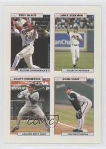 2005 Bazooka 4 on 1 Stickers Troy Glaus Lance Berkman Scott Podsednik Adam Dunn