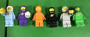 LEGO Lot 6 Spacemen - Light Grey L.Blue Bright Green Purple Orange Black !Read! - Picture 1 of 2