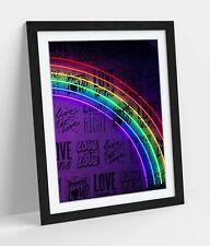 NEON LIGHTS RAINBOW SIGN -FRAMED POSTER PICTURE PRINT ARTWORK- MULTI COLOUR