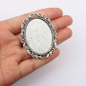 10 PIEZAS Broche Cameo Cabujón Cameo Cabujón Ovalado Plata 30x40mm Antiguo - Imagen 1 de 4