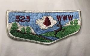 Vintage WW LODGE 323 Order of the Arrow Boy Scout BSA FLAP PATCH ~ Hirsch Reh - Bild 1 von 4