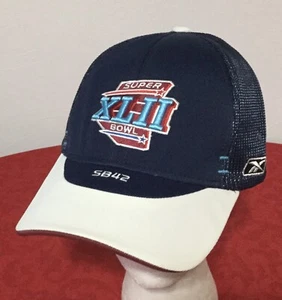 SUPER BOWL XLII 42 NFL SB42 REEBOK Flexfit PATRIOTS/GIANTS Hat Baseball Cap NEW! - Picture 1 of 7