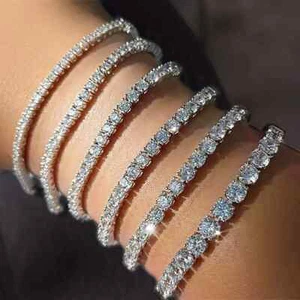 Hip Hop Iced Out 3/4/5 mm Kristall Tennis Armband für Herren Homme Punk Zirkonia - Bild 1 von 34