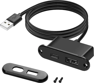 USB USB C Desk Power Grommet Outlet 5V/2A Usb/Type-C Embedded Charging Port Phon - Picture 1 of 7