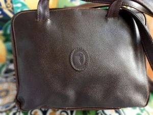 BORSA TRUSSARDI IN PELLE MARRONE VINTAGE PERFETTA DOPPIO MANICO LUNGO - Foto 1 di 10