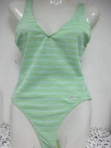 Costume da bagno a maglia solido e a righe unico verde misure a medio NUOVO SENZA ETICHETTE - Foto 1 di 2