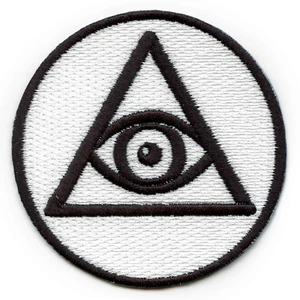 Illuminati Eye Of Providence Round Embroidered Iron On Patch - Picture 1 of 2