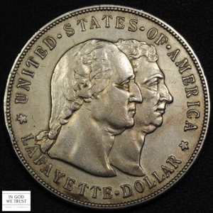1900 Lafayette Commemorative Silver Dollar $1 - Cleaned - Picture 1 of 3