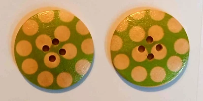 2 Circles Sewing Buttons Crafting 4 Hole Round Wood  1 1/8" - Image 1 of 2