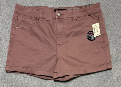 Pantalones Cortos Midi Aeropostale Cintura Alta Color Malva Algodón Elástico Para Mujer 12 NUEVO Foto 1 de 4