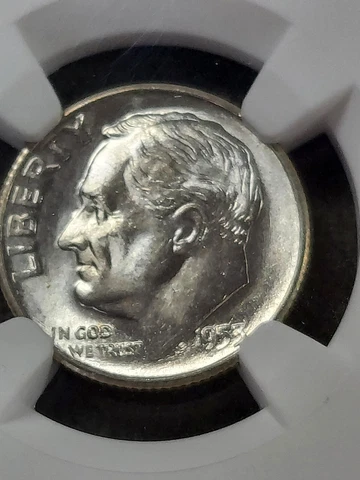 MS 67 +👉1953-S Low Pop Silver Roosevelt Dime NGC  STUNNING Cover