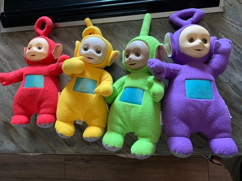 Vintage Teletubbies Talking Doll Plush Set Po Tinky Winky Laa-Laa Dipsy 1998 16" Cover