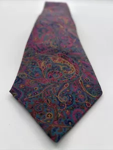 Vintage Fumagalli’s Silk Tie Spain Blue Pink 57x3.5” - Picture 1 of 7
