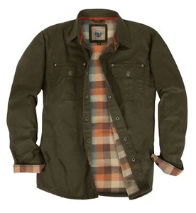 Herren 100% Baumwolle angeraut und weich Twill Hemd Jacke mit Flanellfutter, Ol... - Bild 1 von 7