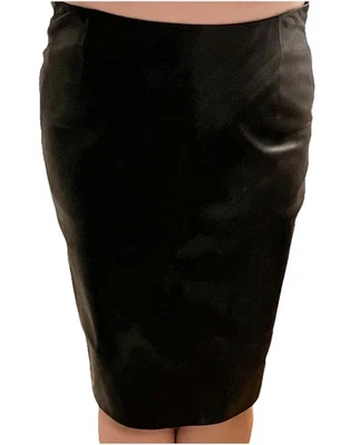 Falda de cuero negra Garfield And Marks talla 8 Foto 1 de 4