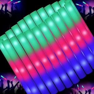 SHQDD 115 Pack LED Foam Glow Sticks, Glow Sticks Bulk with 3 Modes Colorful F... - Picture 1 of 6