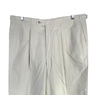 New Vintage Higgins Slacks Double Pleated Pants Mens 38 Unhemmed AdjustableWaist - Image 1 of 4
