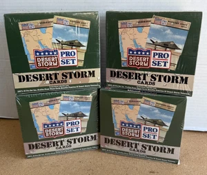 LOTTO DI 4 *SIGILLATI NUOVI* 1991 Pro Set Desert Storm Gulf War Wax Box - Foto 1 di 2
