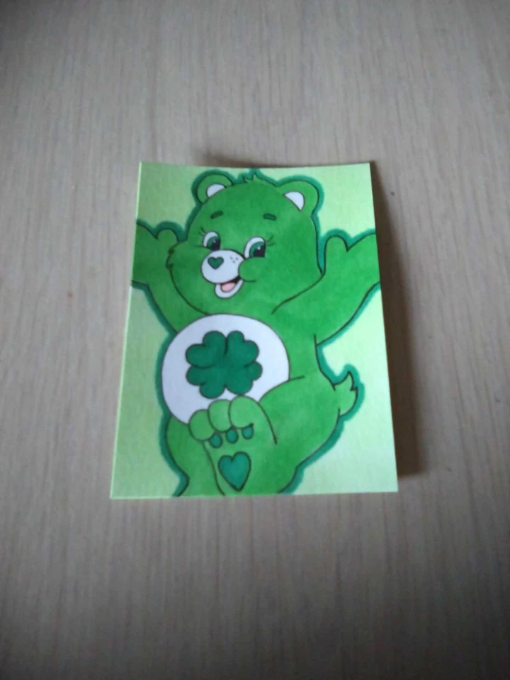 ACEO Original Mixed Media Painting Art Card ATC Cartoon Care Bears 8 - Image 1 of 1