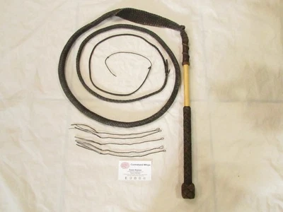 Contraband Whips 6 Foot 12 Plait Nylon Paracord Stockwhip Part Flat Thong Brown - Image 1 of 2