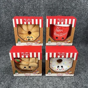 Set di 4 peluche Tim Hortons Canada 2024 Red Hot Cup, Cruller, Vanilla Dip - Foto 1 di 11