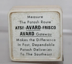 Cinta métrica de bolsillo publicitaria ATSF Avard Frisco Gateway The Potash Route 68" - Imagen 1 de 3