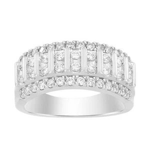 Men's 1.25ct Round Natural Diamond 14k White Gold Band SI Quality - Picture 1 of 1