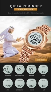 Reloj Peregrinación Musulmana Hombre Multifunción Oración Recordatorio Electrónico Gregoriano - Imagen 1 de 16