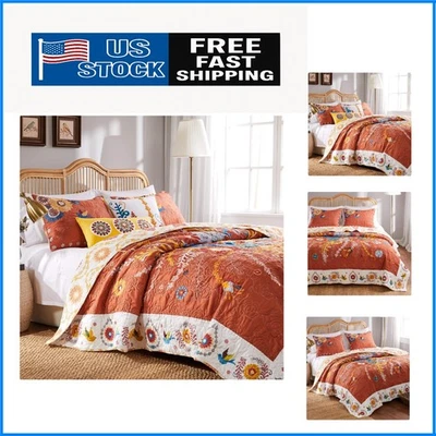 Juego de Edredón Topanga Groenlandia Hogar: 3 Piezas Completo/Reina Elegante Diseño Floral Foto 1 de 4