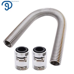 Manguera de radiador superior/inferior flexible de 24" y acero inoxidable con tapas cromadas V8 Kit - Imagen 1 de 5