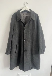Hugo Boss Mens Dark Grey Long Over Coat 54 Pure New Wool - Picture 1 of 20