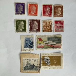 12 Germany stamps~1941-1961~Adolf Hitler~Berlin+German Democratic Republic~ships - Picture 1 of 9