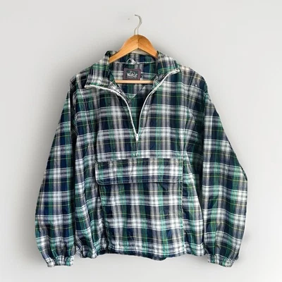 绿色格子雨衣带帽羊毛藏匿套衫风衣中号 — 第 1/4 张图片