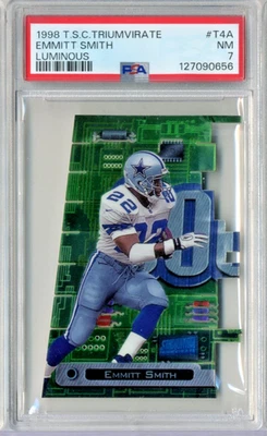 1998 TOPPS Stadium Club Triumvirate#T4A EMMITT SMITH Luminous PSA 7 - Image 1 of 2