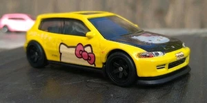 CIVIC EG Hello Kitty (Yellow) by Hot Wheels Premium - Modified Real Riders 1:64 - Picture 1 of 4